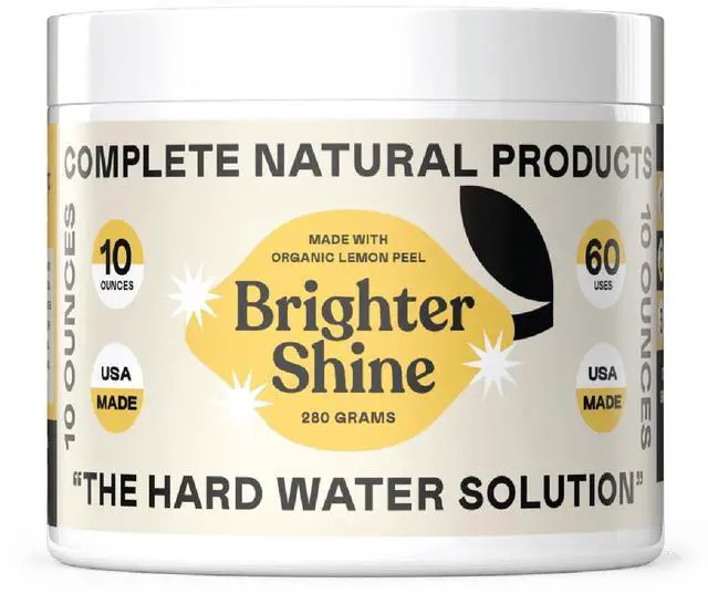 Main image of Brighter Shine Dish Washer Cleaner Powder - 60 Uses All-Natural Lemon Citric Acid Dishwasher Cleaner Additive, Hard Water Spot Remover, Odor Eliminator for Appliances, Concentrated Formula, Made USA