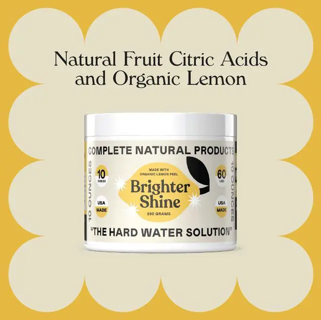 Alt view image 3 of 7 - Brighter Shine Dish Washer Cleaner Powder - 60 Uses All-Natural Lemon Citric Acid Dishwasher Cleaner Additive, Hard Water Spot Remover, Odor Eliminator for Appliances, Concentrated Formula, Made USA
