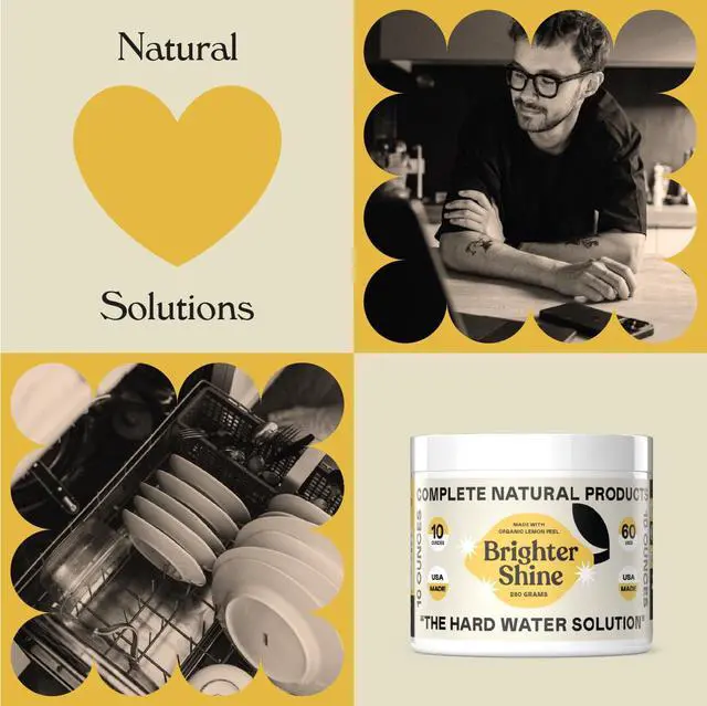 Alt view image 4 of 7 - Brighter Shine Dish Washer Cleaner Powder - 60 Uses All-Natural Lemon Citric Acid Dishwasher Cleaner Additive, Hard Water Spot Remover, Odor Eliminator for Appliances, Concentrated Formula, Made USA