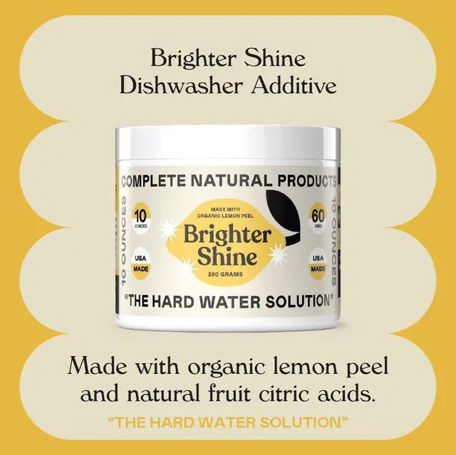 Alt view image 6 of 7 - Brighter Shine Dish Washer Cleaner Powder - 60 Uses All-Natural Lemon Citric Acid Dishwasher Cleaner Additive, Hard Water Spot Remover, Odor Eliminator for Appliances, Concentrated Formula, Made USA