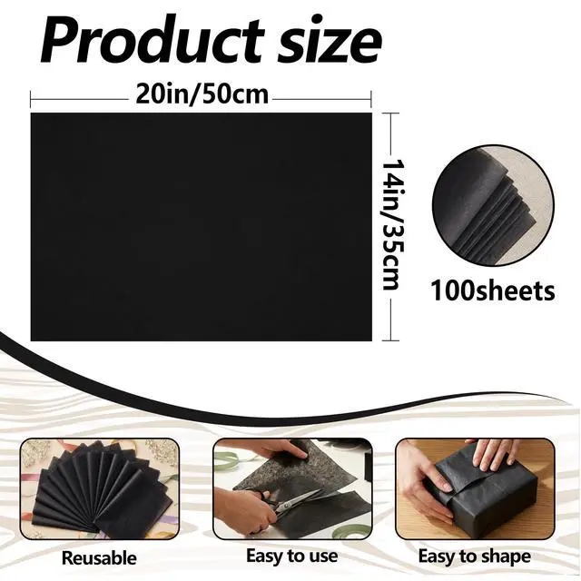 Alt view image 2 of 6 - Bobobag 100 Sheets Black Tissue Paper, 20"X14" Matte Black Tissue Paper for Gift Bags Halloween Gift Wrapping, Holiday Decoration & Arts Craft