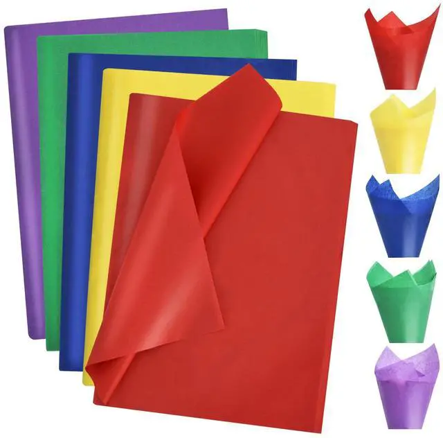 Main image of BEISHIDA 100 Sheets 5 Color Tissue Paper Bulk, Wrapping Tissue Paper for Gift Bags, 14 x 20 Inch Gift Wrap for Birthday Wedding Graduation DIY Crafts Holiday Flowers(Colorful Series)