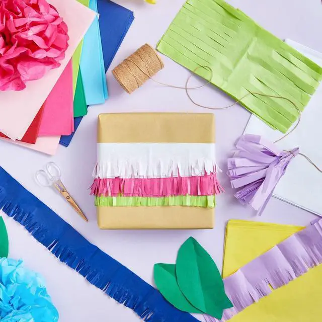 Alt view image 4 of 7 - Colorful Tissue Paper for Gift Bags and Wrapping - 120 Sheets - Wrapping Paper Sheets for Presents & Supplies (10 Colors, 26" L x 19.8" W)