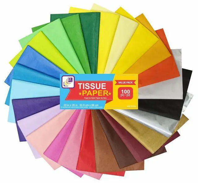 Alt view image 3 of 7 - Tissue Paper for Gift Bags - Tissue Paper Bulk | 25 Colors 100 Sheets Colored 20x26 | Crafts, Wrapping, Packaging, Birthday, Holiday