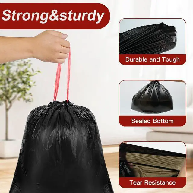 Alt view image 2 of 6 - O2frepak 33 Gallon Drawstring Tall Kitchen Trash Bags,Clean Fresh Scent and Heavy Duty Garbage Bags(30 Count,80x100cm)