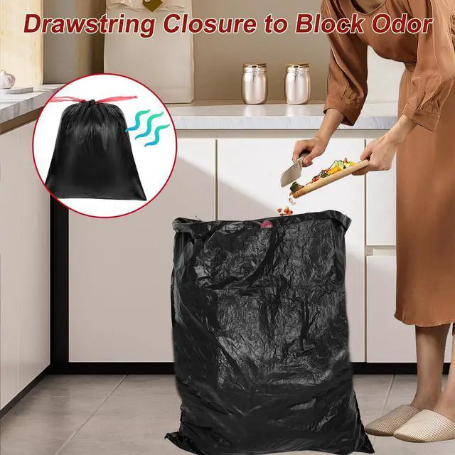 Alt view image 4 of 6 - O2frepak 33 Gallon Drawstring Tall Kitchen Trash Bags,Clean Fresh Scent and Heavy Duty Garbage Bags(30 Count,80x100cm)