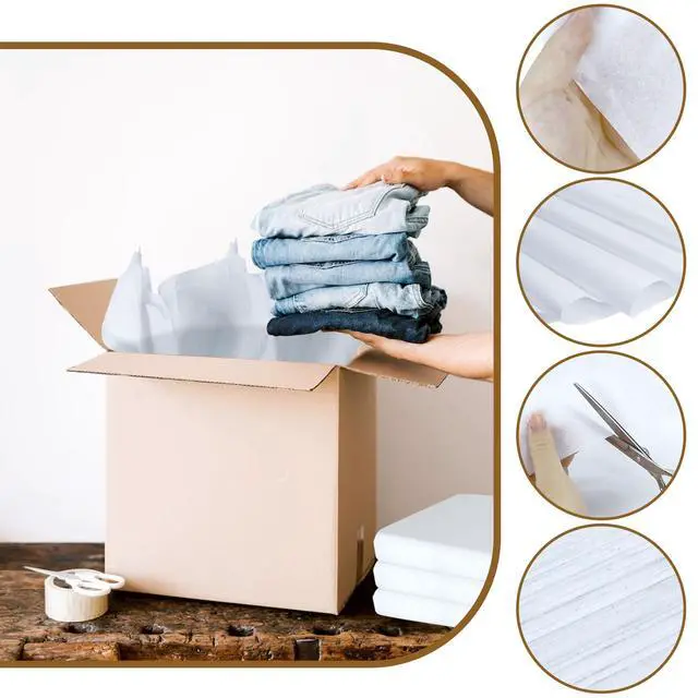 Alt view image 3 of 7 - VOKOY 150 Sheets White Tissue Paper for Gift Bags, 24" x 36" Wrapping Tissue Paper Bulk for Wedding, Birthday, Christmas Gifts Packaging, DIY Crafts, Storage, Moving Packing, Party Decor