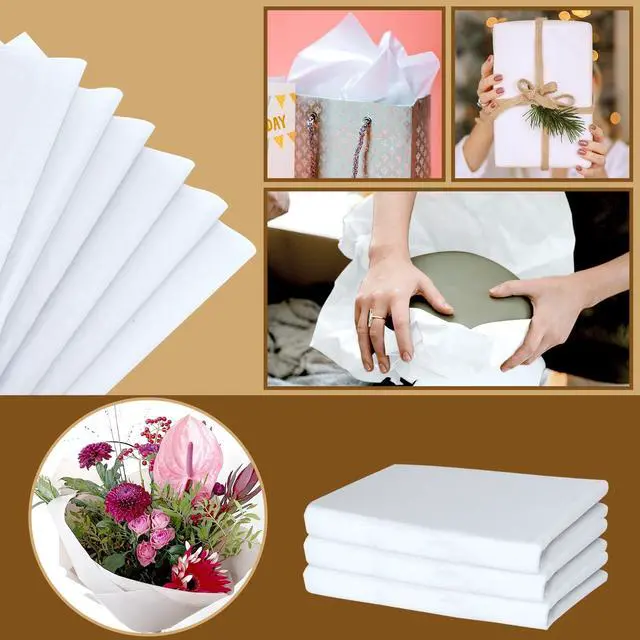 Alt view image 7 of 7 - VOKOY 150 Sheets White Tissue Paper for Gift Bags, 24" x 36" Wrapping Tissue Paper Bulk for Wedding, Birthday, Christmas Gifts Packaging, DIY Crafts, Storage, Moving Packing, Party Decor