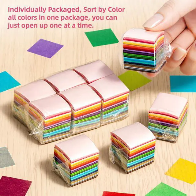 Alt view image 4 of 7 - Simetufy 5400 Pcs 1 in Tissue Paper Squares 36 Assorted Colors for Crafts