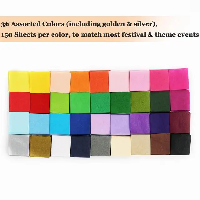 Alt view image 5 of 7 - Simetufy 5400 Pcs 1 in Tissue Paper Squares 36 Assorted Colors for Crafts
