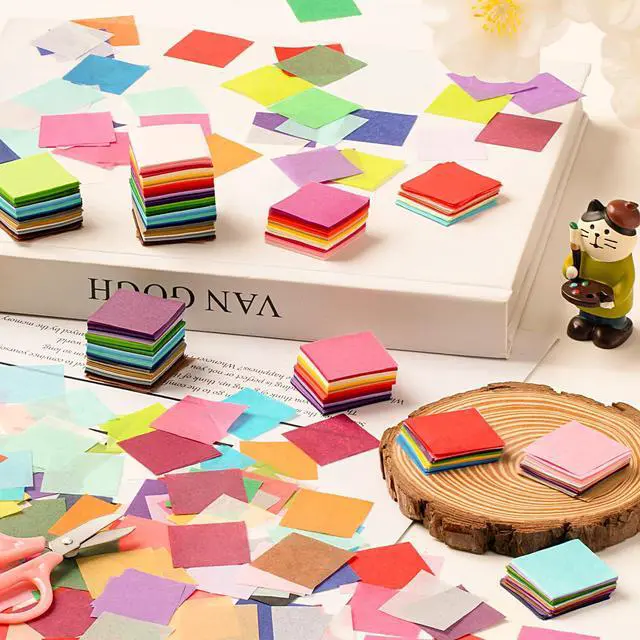 Alt view image 6 of 7 - Simetufy 5400 Pcs 1 in Tissue Paper Squares 36 Assorted Colors for Crafts