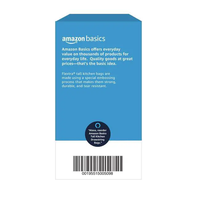 Alt view image 6 of 6 - Flextra Tall Kitchen Drawstring Trash Bags, 13 Gallon, 50 Count, Tear-Resistant, Unscented