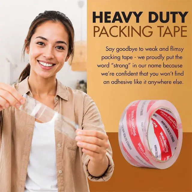 Alt view image 3 of 7 - WanJiaoDing Packing Tape Refills, Clear, Packaging Tape Heavy Duty Designed for Moving, Shipping and Packing, Mailing,1.88" x 60 yds, 1 Rolls