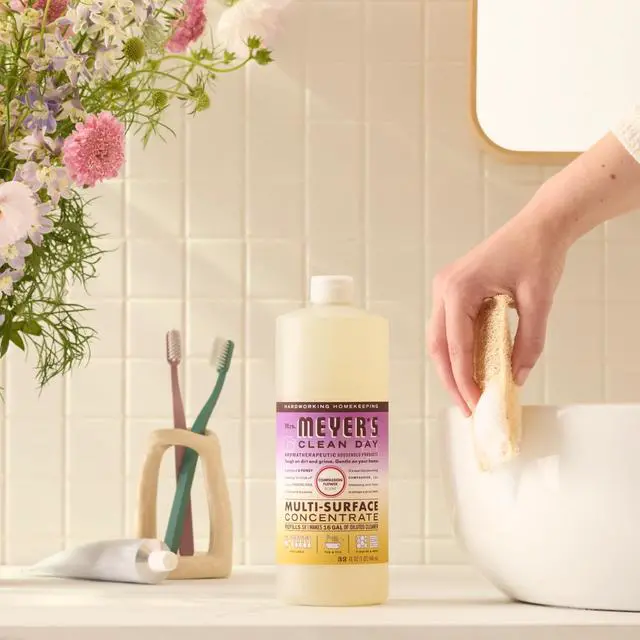 Alt view image 7 of 7 - Mrs. MEYER'S CLEAN DAY Multi-Surface Everyday Concentrate, Compassion Flower Scent, 32 Fl Oz Bottle