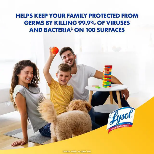 Alt view image 4 of 7 - Lysol Disinfectant Spray, Household Cleaning Supplies, Disinfecting Multi-Purpose Room Spray, Antibacterial Sanitizer, Deodorizer, Kills Hantavirus, Lemon Breeze, 19 Fl Oz (Pack of 2)