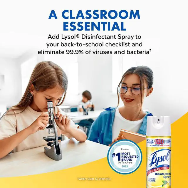 Alt view image 7 of 7 - Lysol Disinfectant Spray, Household Cleaning Supplies, Disinfecting Multi-Purpose Room Spray, Antibacterial Sanitizer, Deodorizer, Kills Hantavirus, Lemon Breeze, 19 Fl Oz (Pack of 2)