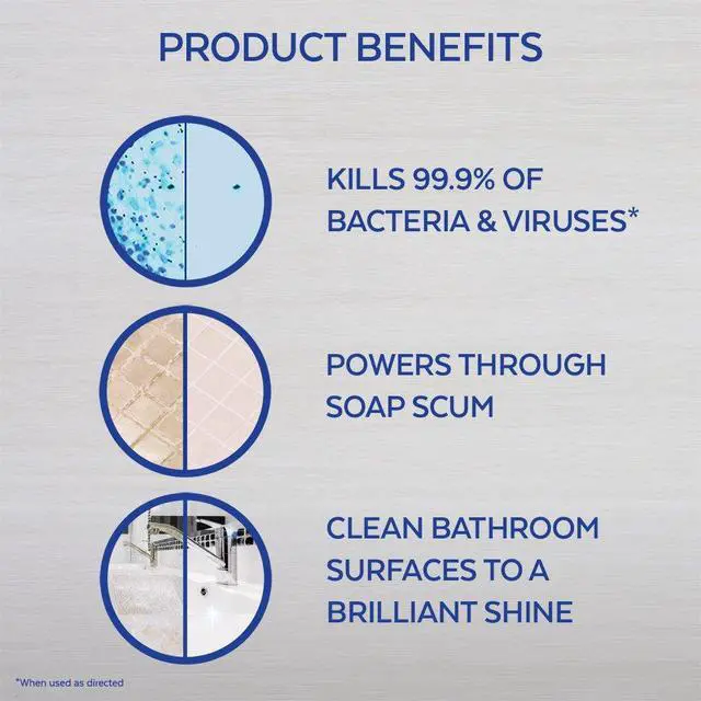 Alt view image 2 of 5 - Lysol Bathroom Cleaner Spray, Blue, Island Breeze, 48oz (2X24oz)