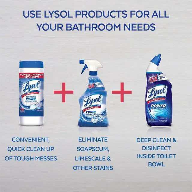 Alt view image 4 of 5 - Lysol Bathroom Cleaner Spray, Blue, Island Breeze, 48oz (2X24oz)