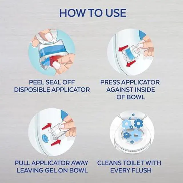 Alt view image 6 of 7 - Lysol Click Gel Automatic Toilet Bowl Cleaner, Gel Toilet Bowl Cleaner, for Cleaning and Refreshing, Ocean Fresh, 6 Applicators per Pack