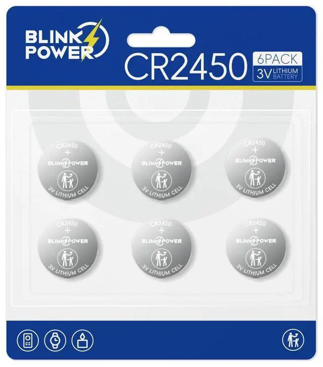 Main image of Blinkspower CR2450 Lithium 3V Coin Battery, 6 Pack 2450 Battery, Child-Safe & Longest Lasting for Key Fobs, Smart Home Devices