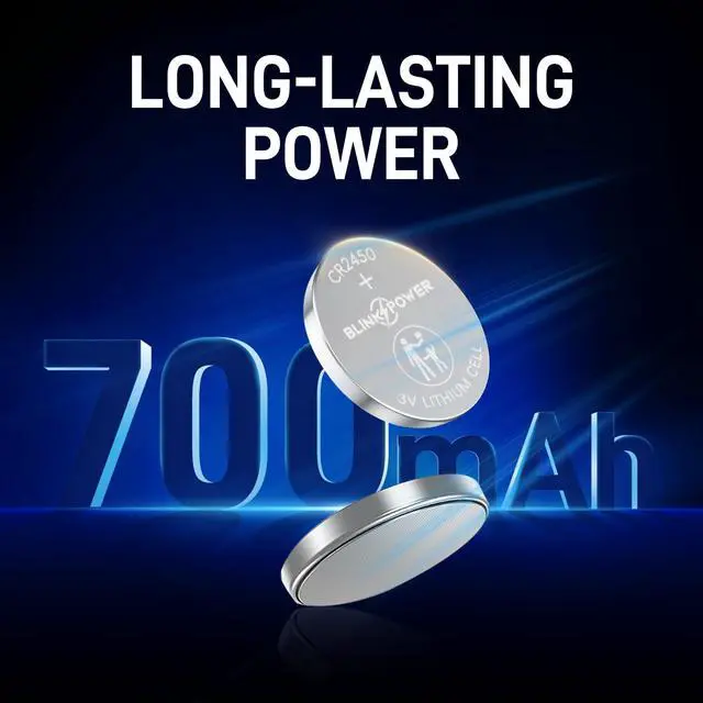 Alt view image 2 of 7 - Blinkspower CR2450 Lithium 3V Coin Battery, 6 Pack 2450 Battery, Child-Safe & Longest Lasting for Key Fobs, Smart Home Devices