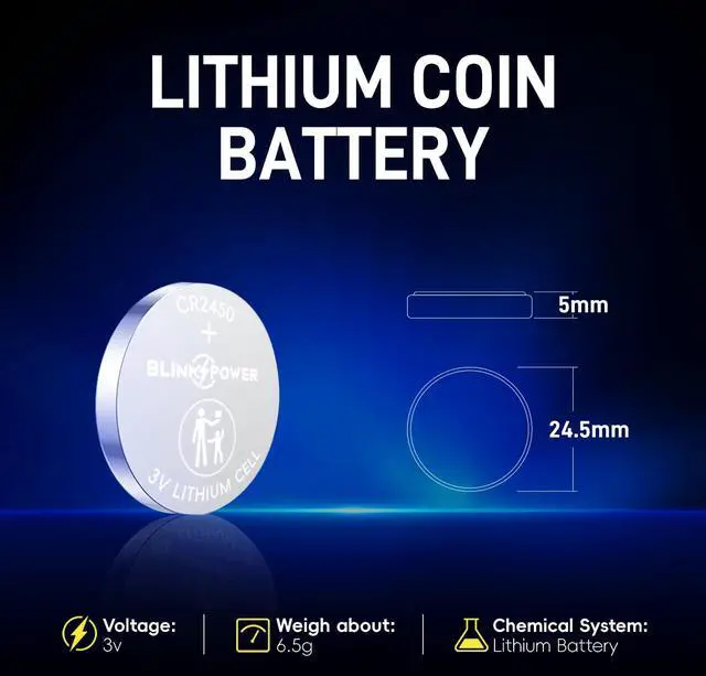 Alt view image 4 of 7 - Blinkspower CR2450 Lithium 3V Coin Battery, 6 Pack 2450 Battery, Child-Safe & Longest Lasting for Key Fobs, Smart Home Devices