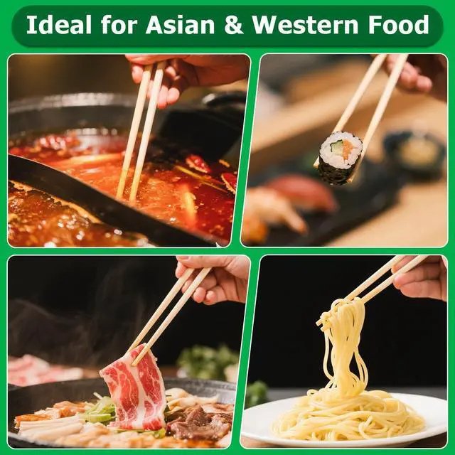 Alt view image 5 of 6 - RAINFLOW 48 Pairs Premium Bamboo Chopsticks - Individually Paper Wrapped Disposable Dining Sticks, Smooth Splinter-Free Natural Wooden Utensils for Sushi, Ramen, Camping, Party, Takeout
