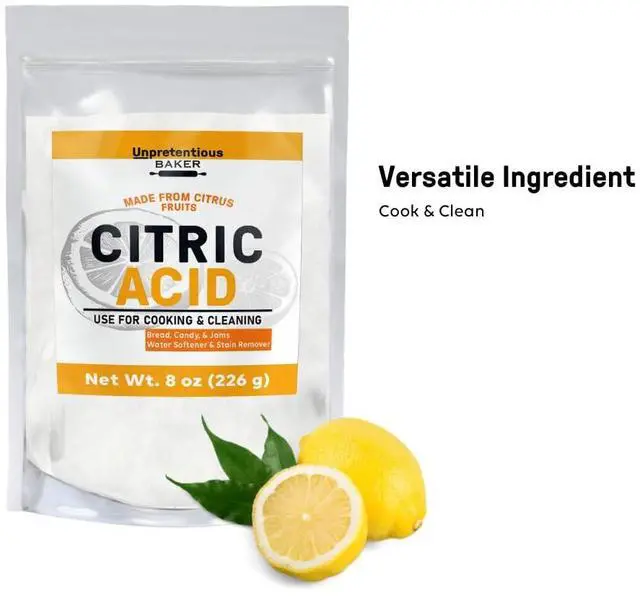 Alt view image 3 of 7 - Unpretentious Citric Acid, 8 oz, Non-GMO, No Additives, Cleaning & Baking