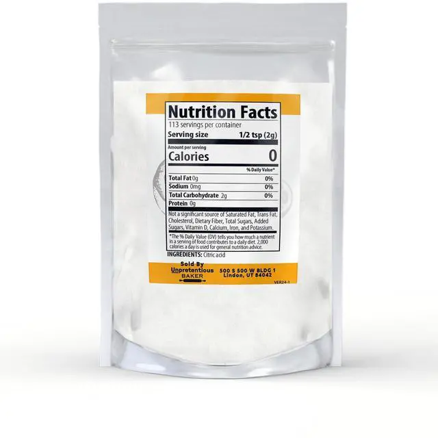 Alt view image 2 of 7 - Unpretentious Citric Acid, 8 oz, Non-GMO, No Additives, Cleaning & Baking