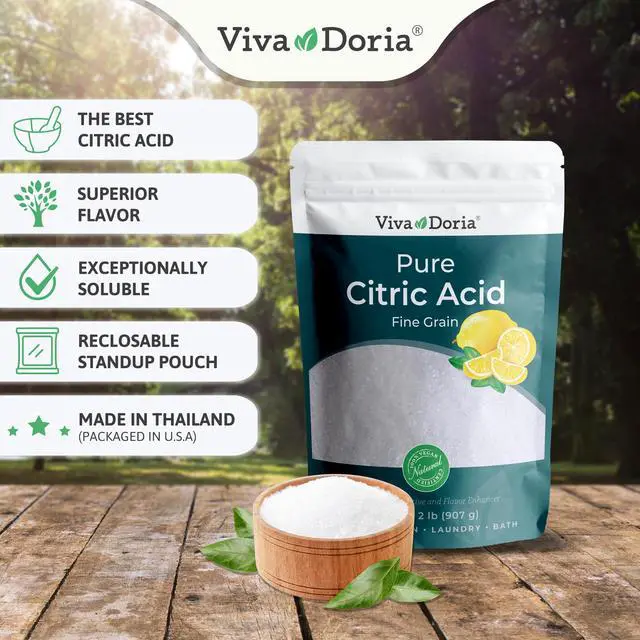 Alt view image 3 of 7 - Viva Doria 100% Pure Citric Acid, Food Grade, Fine Grain, 2 lb (907 g)