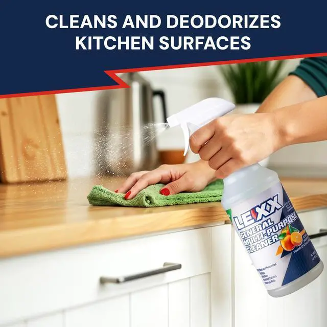 Alt view image 3 of 7 - LEXX® General Multi-Purpose Cleaner Spray, All Purpose Cleaner for Kitchen, Bathroom, Glass, Countertops and Appliances, Natural Citric Acid Formula, Non-toxic, No Bleach, 32 fl oz