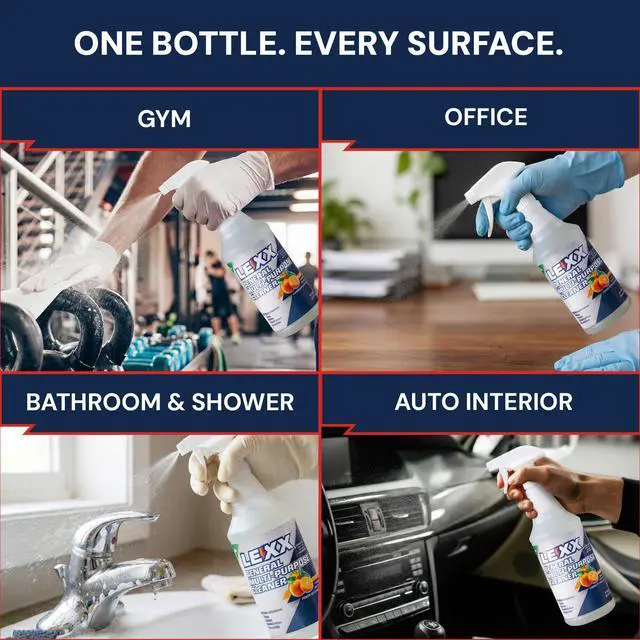 Alt view image 4 of 7 - LEXX® General Multi-Purpose Cleaner Spray, All Purpose Cleaner for Kitchen, Bathroom, Glass, Countertops and Appliances, Natural Citric Acid Formula, Non-toxic, No Bleach, 32 fl oz