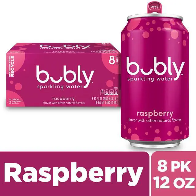 Alt view image 2 of 7 - Sparkling Water, Raspberry, 12 Fl Oz Cans (8 Pack)