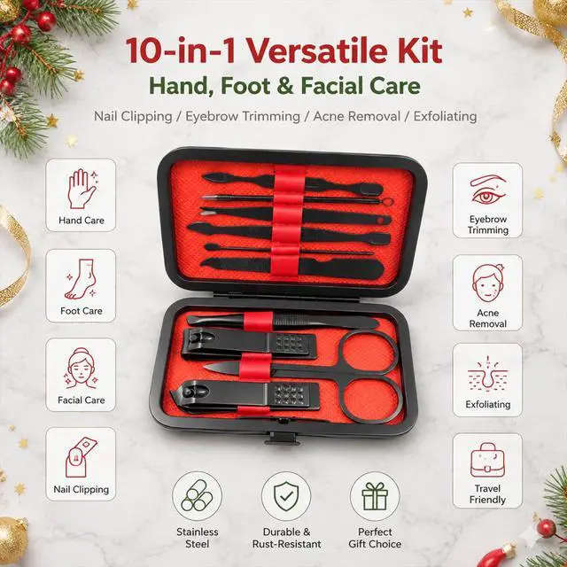 Alt view image 7 of 7 - 10-Pc Manicure Set, Stocking Stuffers for Men, Gift Ideal for Teen Boy