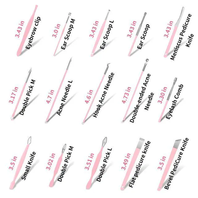 Alt view image 6 of 7 - 26-Piece Manicure Set for Women, Pink At-Home Nail Care Kit