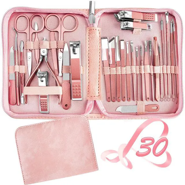 Main image of Manicure Set 30 in 1 Nail Clipper set, REDFLOW nail clippers, fingernail & toenail clippers, Manicure Tools, pedicure tools, Suitable for Travel Manicure Kit, Nail Set Kit With Everything Profe