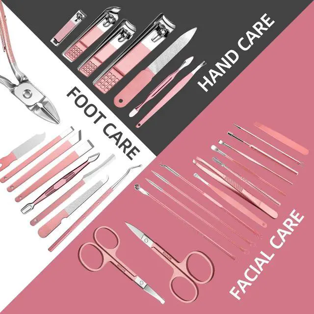 Alt view image 6 of 7 - Manicure Set 30 in 1 Nail Clipper set, REDFLOW nail clippers, fingernail & toenail clippers, Manicure Tools, pedicure tools, Suitable for Travel Manicure Kit, Nail Set Kit With Everything Profe