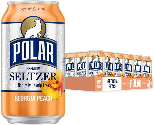 Main image of Seltzer Water Georgia Peach, 12 fl oz cans, 18 pack