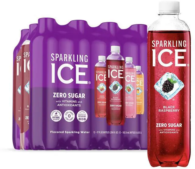 Main image of Purple Variety Pack, Flavored Water, Zero Sugar, with Vitamins and Antioxidants, 17 fl oz, 12 count (Black Raspberry, Cherry Limeade, Orange Mango, Kiwi Strawberry)