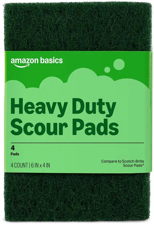Main image of Heavy Duty Scour Pads, Dish Scrubber for Kitchen + Outdoor, 4 Count, Pack of 1