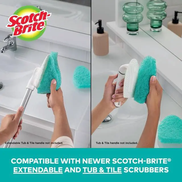 Alt view image 5 of 7 - Non-Scratch Tub & Tile Scrubber Refill Pads, (Pack of 6)