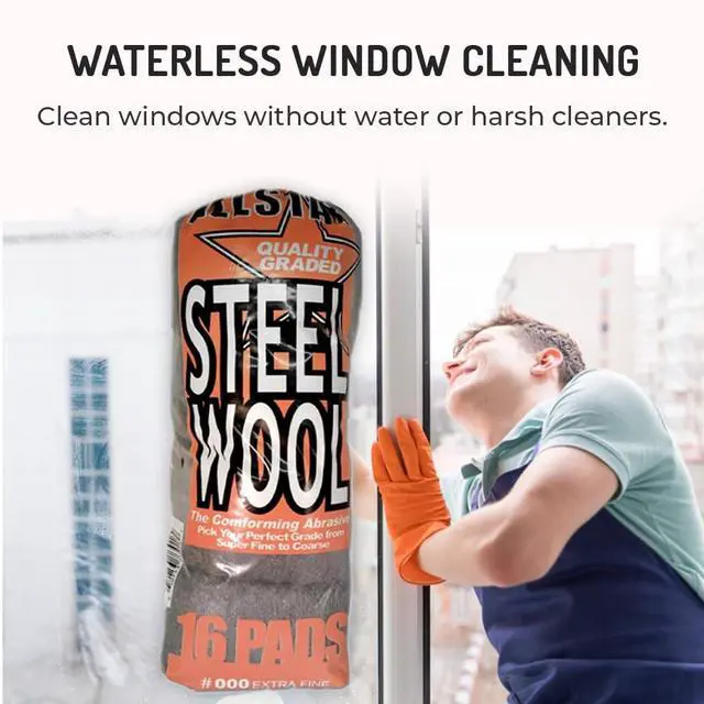 Alt view image 3 of 6 - 000 Extra Fine Steel Wool Pads (16 Pack) Ultra-Fine Scratch-Free Surface Prep, Waterless Window Cleaning, Polishing, Finishing & Woodworking Abrasive