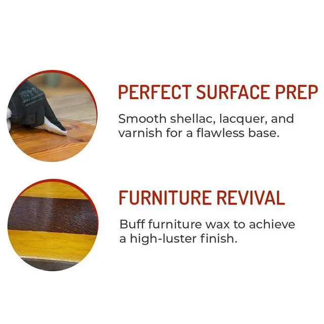 Alt view image 4 of 6 - 000 Extra Fine Steel Wool Pads (16 Pack) Ultra-Fine Scratch-Free Surface Prep, Waterless Window Cleaning, Polishing, Finishing & Woodworking Abrasive