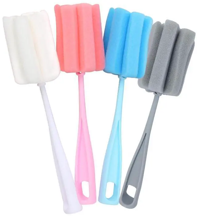 Main image of Bottle Brush Sponge 4PCS Cup Washer Brush Long Handle Cleaner Brush for Baby Bottle Glasswares Mugs Cups Kitchen Clean (4 PCS)