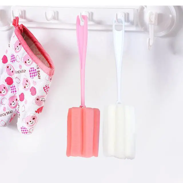Alt view image 4 of 7 - Bottle Brush Sponge 4PCS Cup Washer Brush Long Handle Cleaner Brush for Baby Bottle Glasswares Mugs Cups Kitchen Clean (4 PCS)