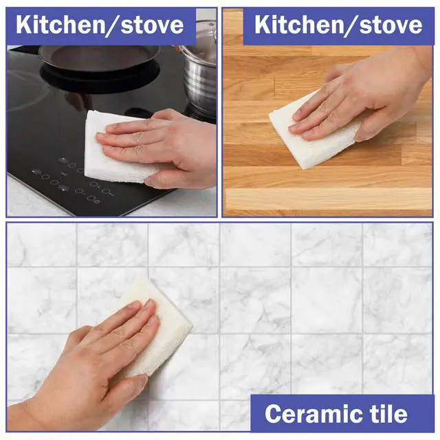Alt view image 5 of 7 - Handled Scrubber Set, Non-Scratch Bathroom Scrubbing Pads, Bathtub Scrubber with Handle, Reusable Cleaning Sponge for Shower Tile, Bathtube, Sink, Spas Tubs & Swimming Pool Step
