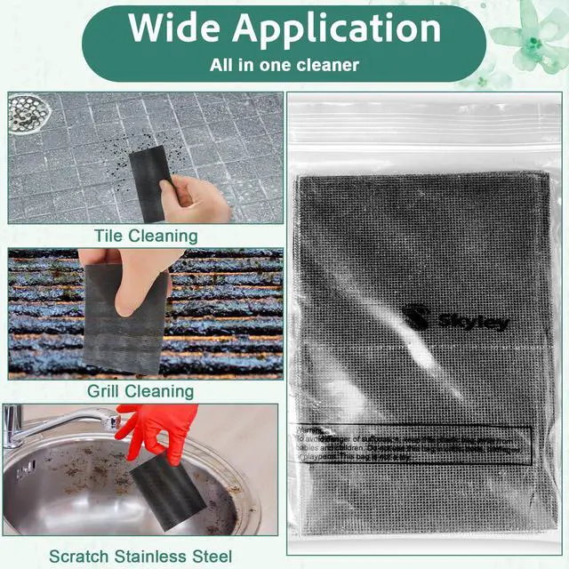 Alt view image 7 of 7 - 24 Pack Flexible Scrubbing Screen Cleaning Mesh for Household 5.5 x 4 Inch Cleaner Toilet Hard Water Ring Remover Scouring Pad Abrasive Grit Cleaning Screen for Remove Carbon, Rust and Scale