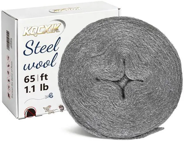 Main image of Steel Wool Mice Control, 65FT(1.1LB)#1 Steel Wool, Keep Mouse Away from Holes, Barrier and Gap Filler for Home, Wall, Garden, Kitchen, Pipeline in Garage, Coarse