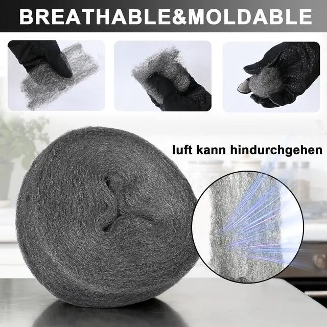 Alt view image 7 of 7 - Steel Wool Mice Control, 65FT(1.1LB)#0 Steel Wool, Keep Mouse Away from Holes, Barrier and Gap Filler for Home, Wall, Garden, Kitchen, Pipeline in Garage, Medium