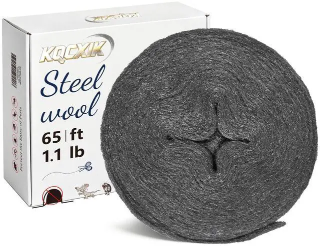 Main image of Steel Wool Mice Control, 65FT(1.1LB)#0000 Steel Wool, Keep Mouse Away from Holes, Barrier and Gap Filler for Home, Wall, Garden, Kitchen, Pipeline in Garage, Extra Fine
